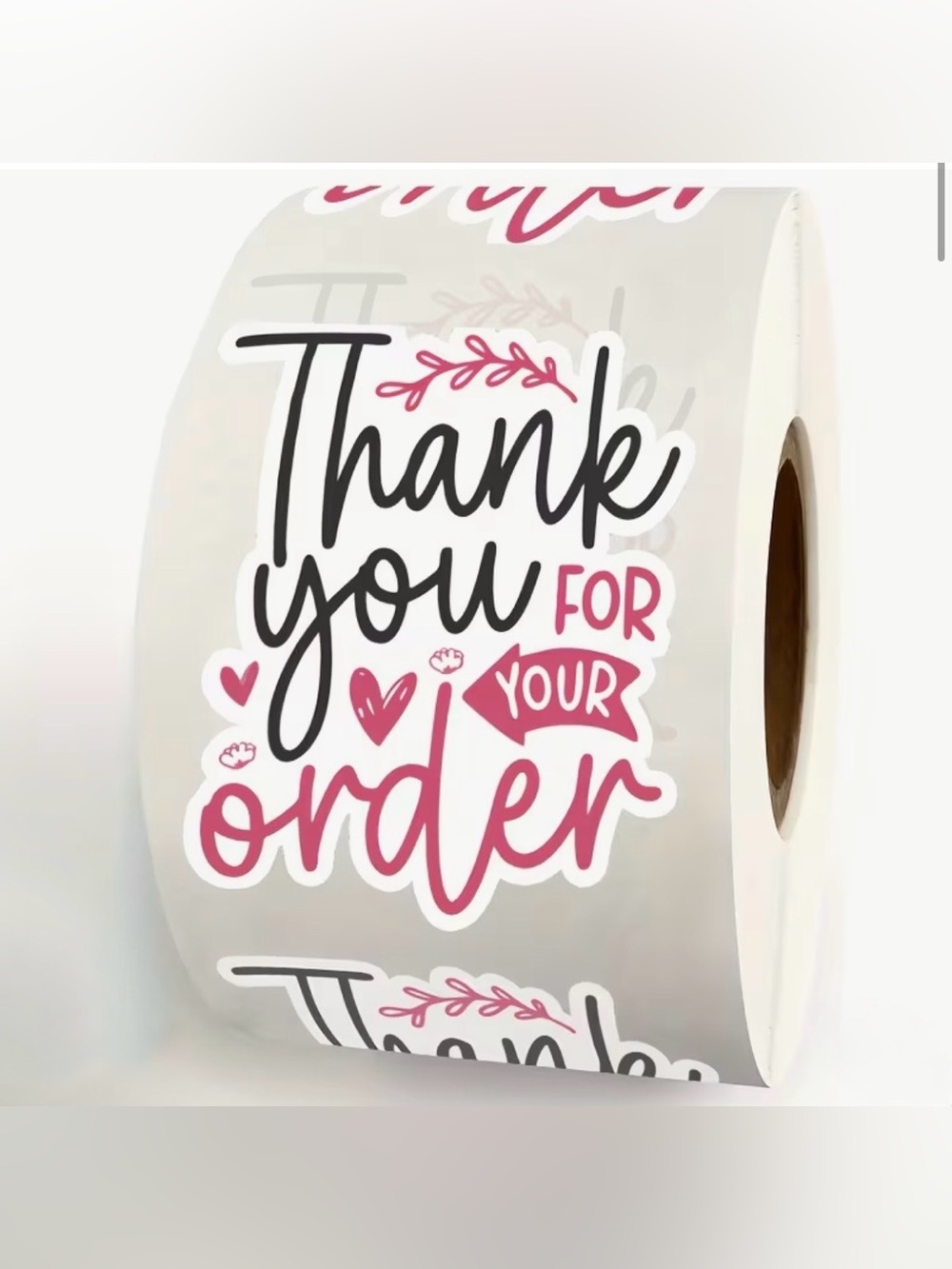 Thank You For Your Order Pink Sticker Roll - 200 Pcs